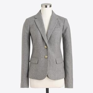 J. Crew Women's Gray Mercantile Wool Blend Schoolboy Blazer Jacket Size 6